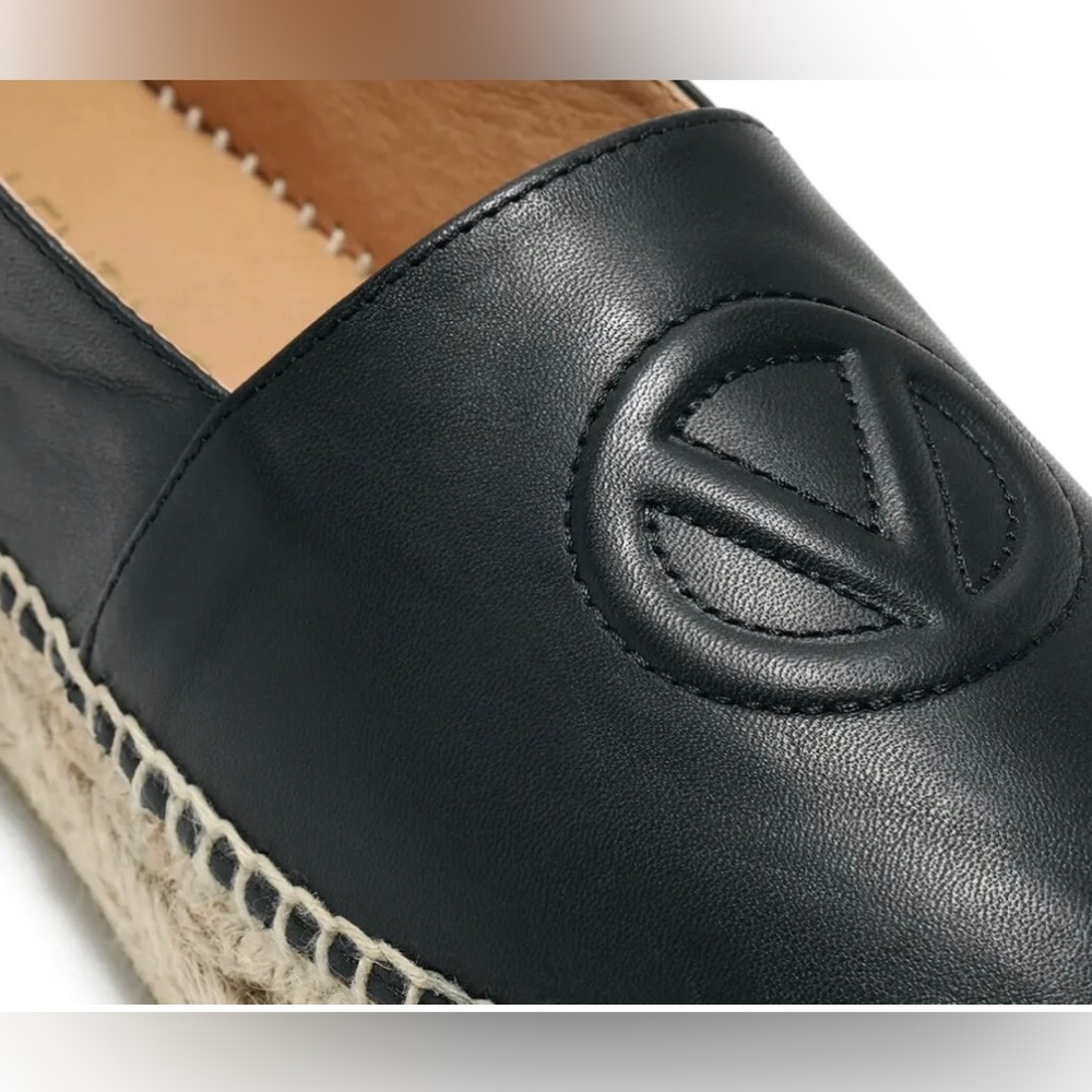 Valentino Logo Leather Espandrilles size 6